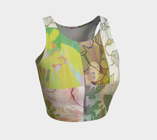 Sage Obscurity Collage Crop Top by Deloresart - deloresartcanada
