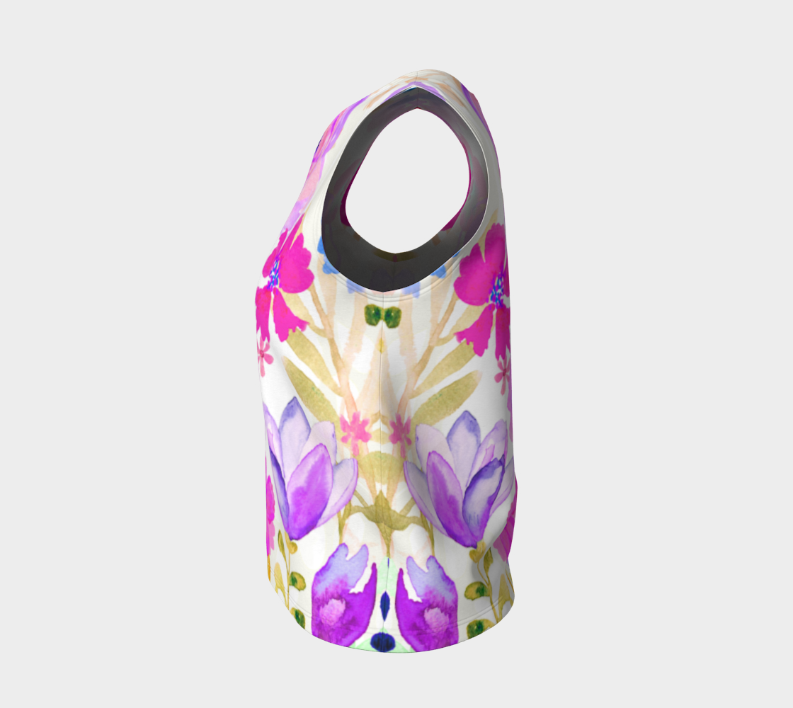 Magenta Floral Loose Tank by Deloresart - deloresartcanada