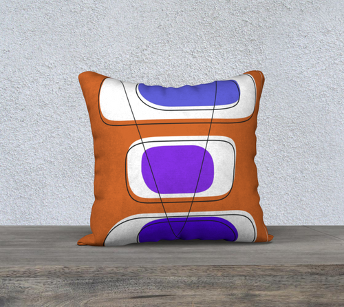 Telly Trio Blues and Brown Pillow by Deloresart