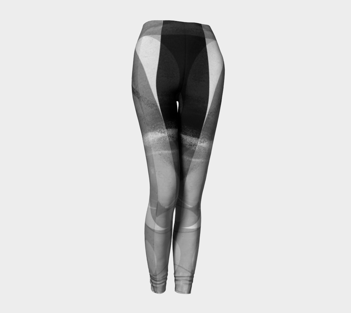 Caring Cup Grey and Black Leggings by Deloresart - deloresartcanada