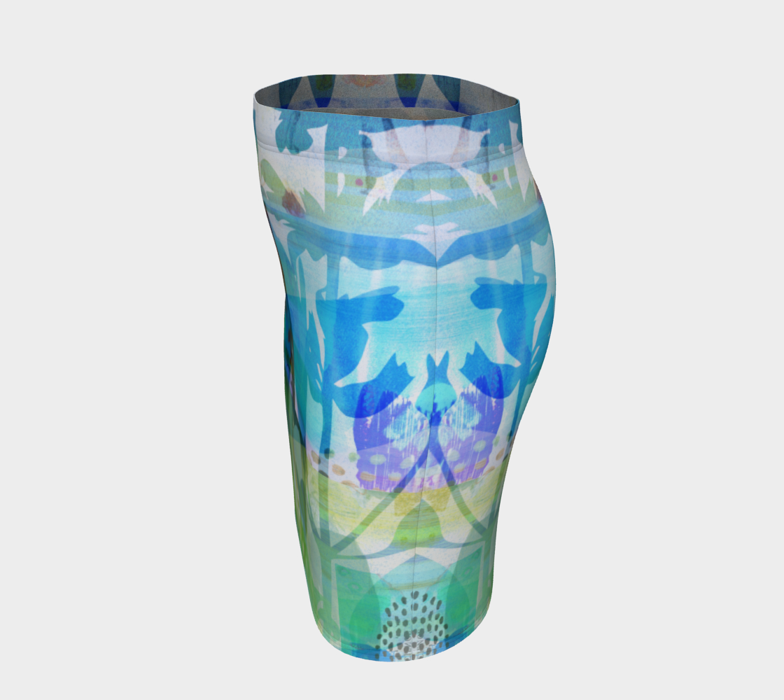 Graceful Sappling Collage Fitted Skirt by Deloresart - deloresartcanada