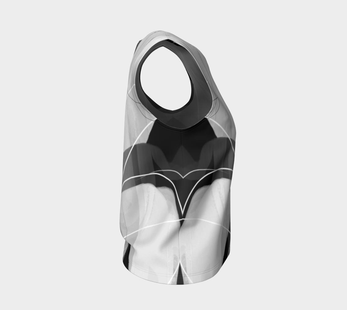Shenanigans  Loose Tank by Deloresart in Greyscale - deloresartcanada