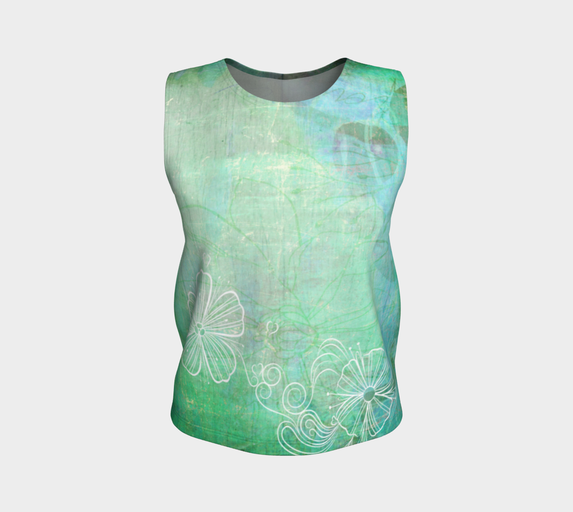 Bra Off Loose Tank by Deloresart in Greens - deloresartcanada