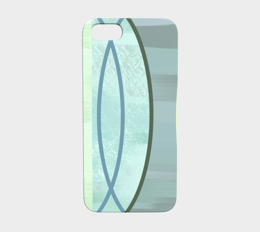 Del 487B Coaxial Soft Greens And Blues Device Case - deloresartcanada