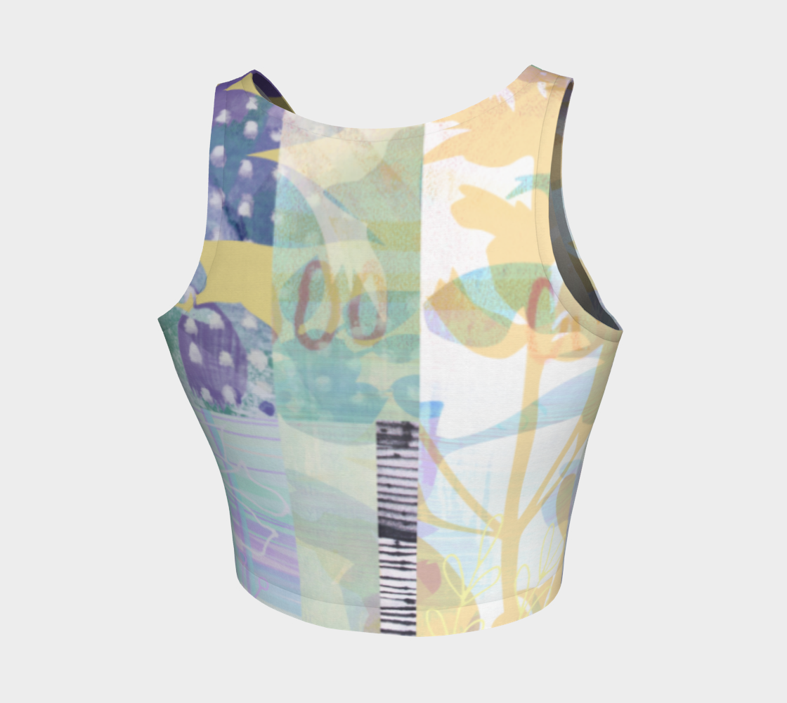 Kindred Leaf Collage Crop Top by Deloresart - deloresartcanada