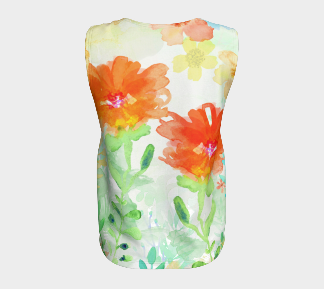 Coral Floral Loose Tank by Deloresart - deloresartcanada