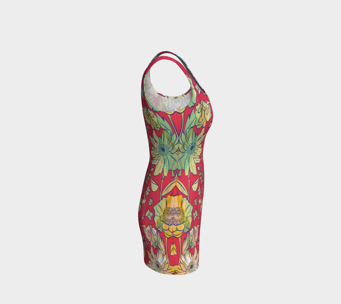 Francella Red Bodycon Dress by Deloresart