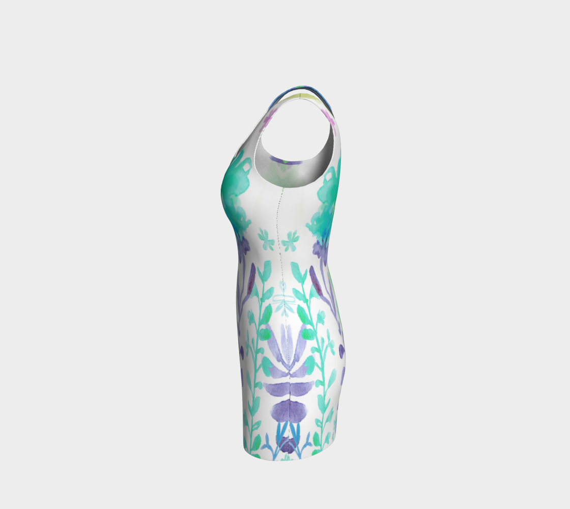 St. Mike's Garden Turquoise Bodycon Dress by Deloresart