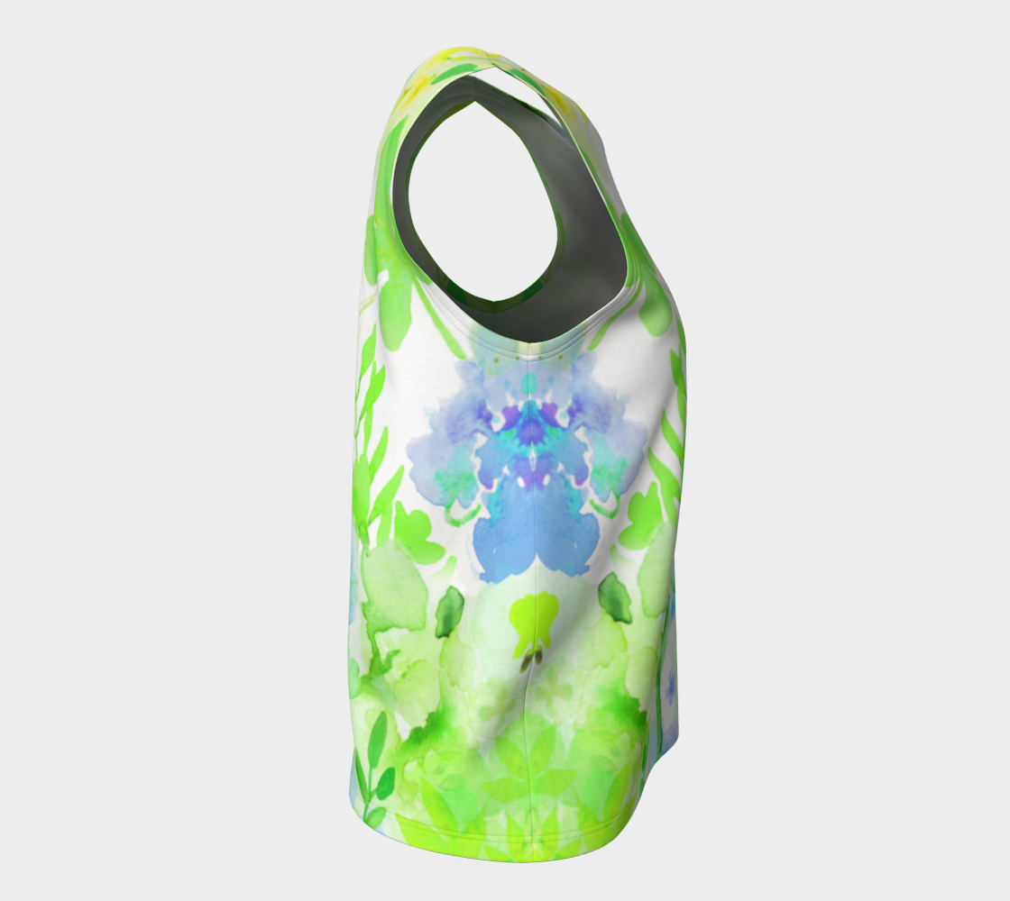 Nature's Bounty Loose Tank in Turquoise and Soft Lime - deloresartcanada