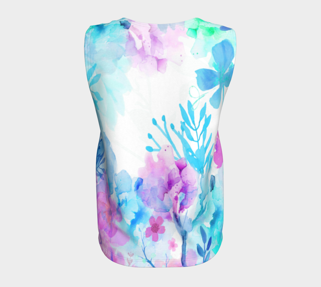 Nature's Bounty Loose Tank in Turquoise and Pink - deloresartcanada
