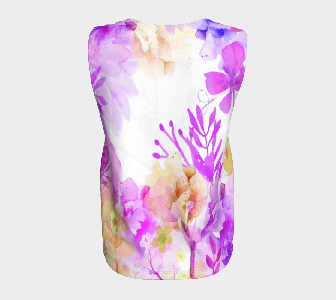 Nature's Bounty Loose Tank in Purples and Golds - deloresartcanada
