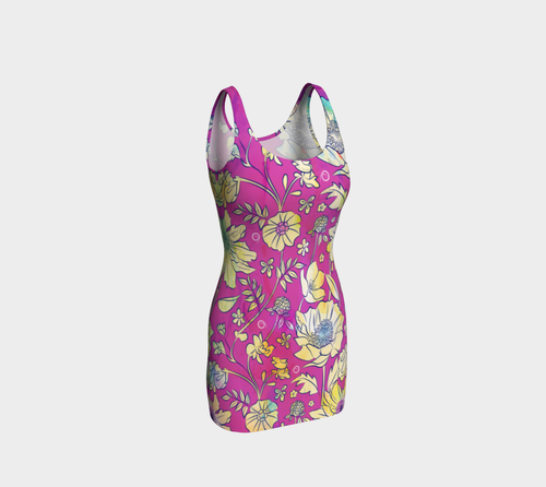 Francella Magenta Bodycon Dress by Deloresart