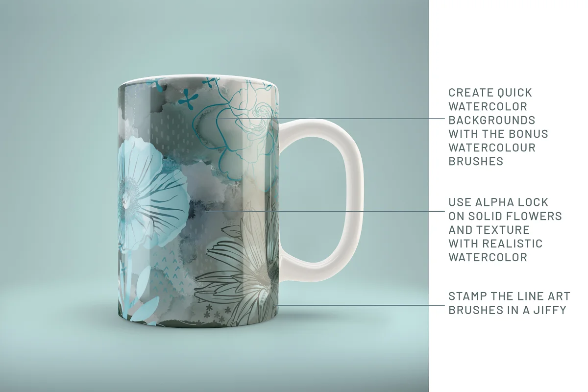 Volume 025 - Floral Procreate Stamp Brushes 2